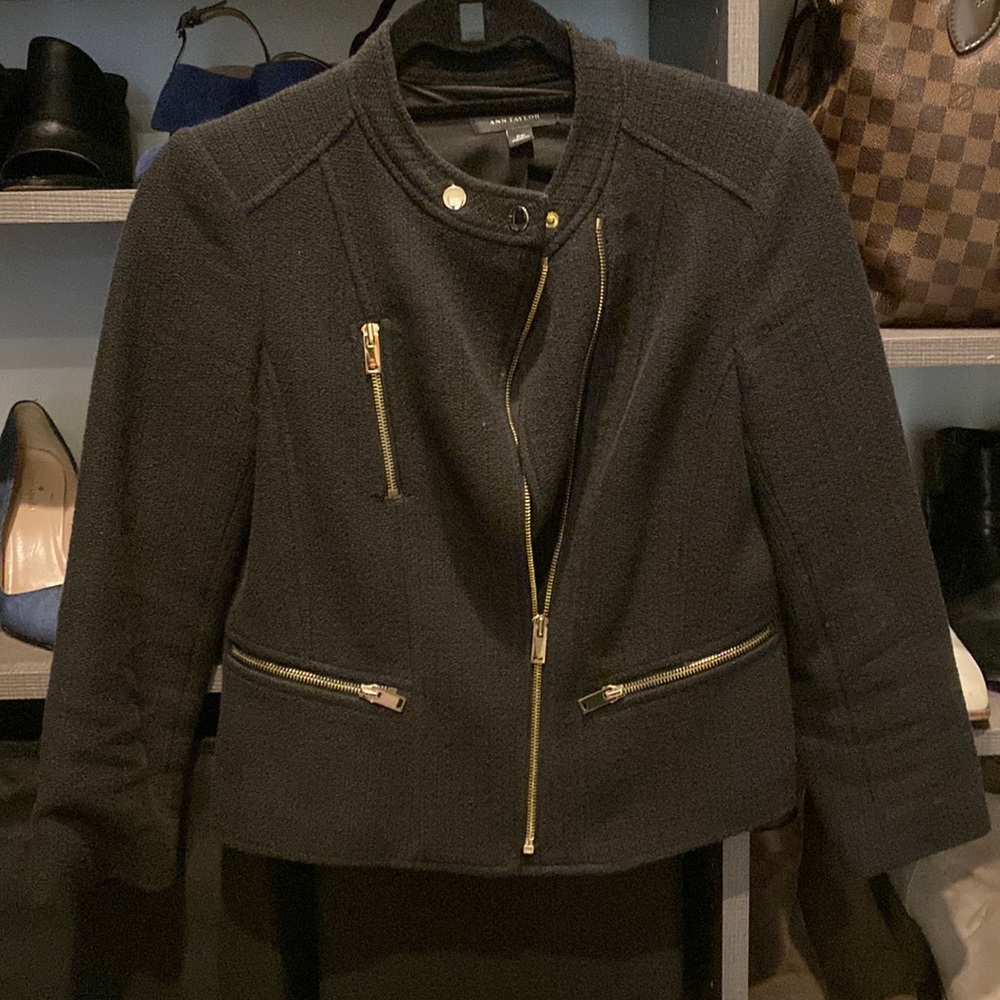 Moto tweed blazer